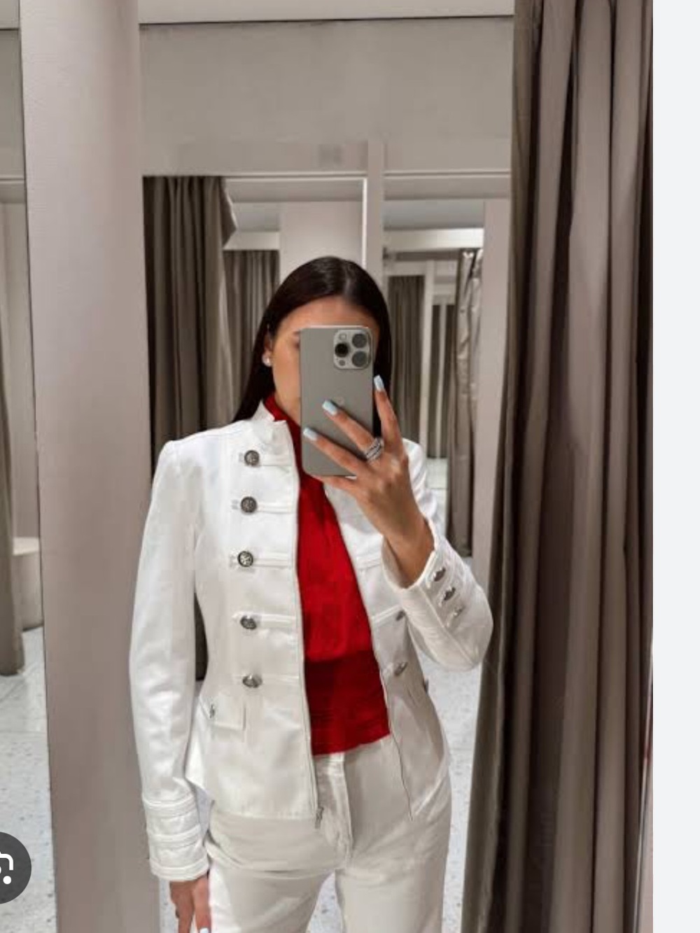 ZARA BUTTONED HIGH NECK BLAZER JACKET